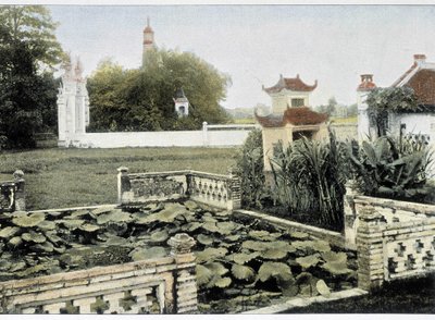Pagoda del Pennello ad Hanoi - in "Around the World", fine XIX secolo da Unknown artist