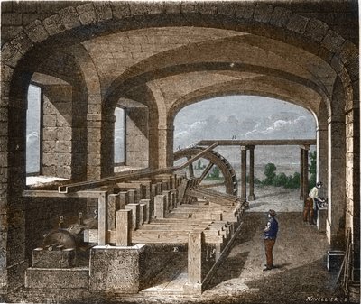 Fabbricazione della carta nel XIX secolo da Unknown artist