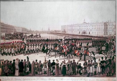 Parata della fanteria russa. Stampe dell