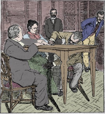 Fenomeni paranormali: esperienza di sollevamento di un tavolo a Milano nel 1892 alla presenza del medium Eusapia Paladino e di Cesare Lombroso e Charles Richet da Unknown artist