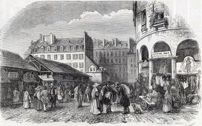 Parigi, 3° arrondissement - La rotonda del Carreau du Temple a Parigi nel XIX secolo - Incisione in 