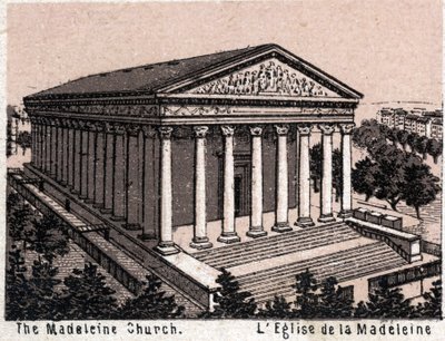 Parigi, Francia: vista della Chiesa della Madeleine in "Il mondo illustra 168 vedute" da Unknown artist