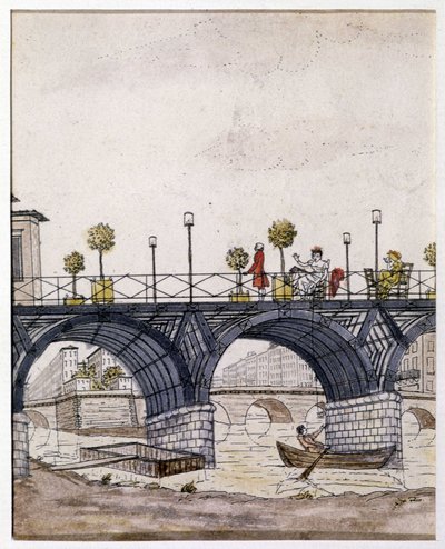 Parigi: Il Ponte delle Arti, nel XIX secolo da Unknown artist