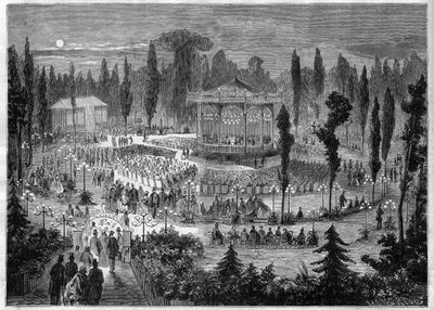 Parigi VIII arrondissement - avenue des Champs-Elysées - concerti nel 1868 da Unknown artist
