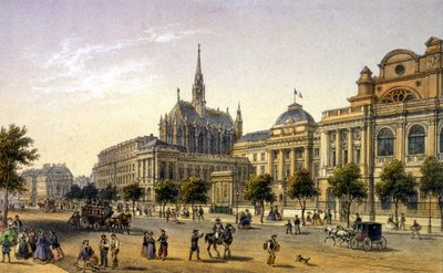 Parigi: vista del Palazzo di Giustizia (incisione prima metà del XIX secolo) da Unknown artist