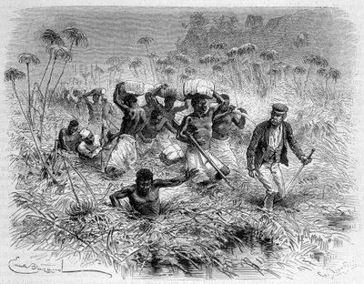 Passaggio della Chisera da parte di Livingstone e dei suoi portatori - "L