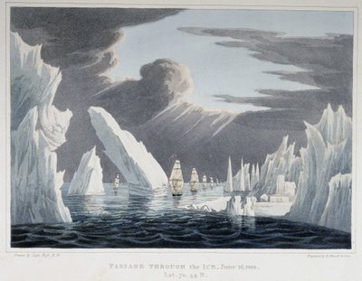 Passaggio attraverso gli iceberg, 16 giugno da Unknown artist