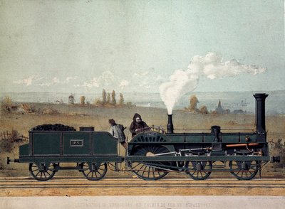 Locomotiva passeggeri e carro di carbone della Ferrovia di Strasburgo (sistema Crampton) da Unknown artist