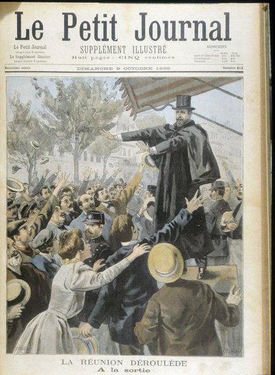 Paul Deroulede acclamato dalla folla, copertina in “Le Petit Journal” 9/10/1898 da Unknown artist