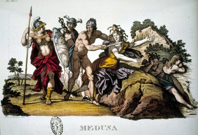 Perseo e la Medusa, una delle tre Gorgoni - in Dizionario mitologico da Unknown artist