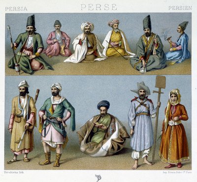 Costumi persiani - in "Il costume storico" di Racinet da Unknown artist