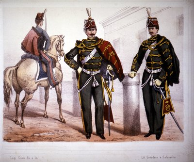 Ussari di Piacenza (Italia), costume del 1866 da Unknown artist