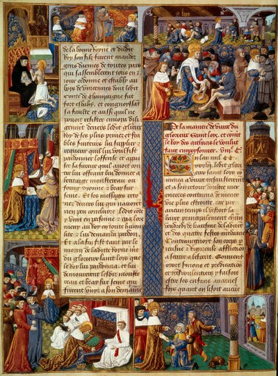 Scena di pietà: Re Luigi IX (1214-1270) (San Luigi) lava i piedi ai poveri da Unknown artist