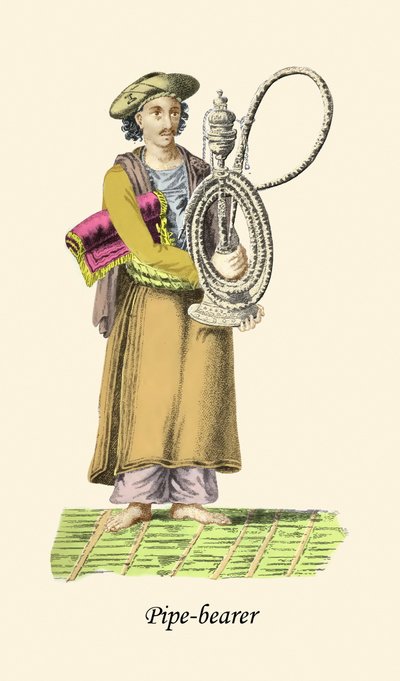 Portatore di pipa con bong o narghilè da Unknown Artist