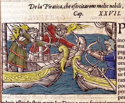 La pirateria era praticata da molte nobildonne scandinave. Incisione da 