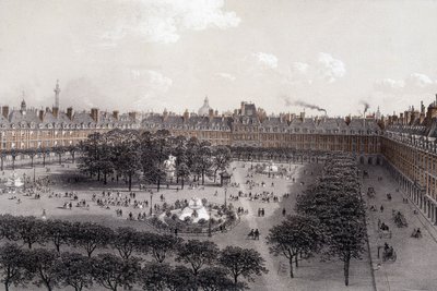 Place Royale (ora Place des Vosges) a Parigi alla fine del XIX secolo da Unknown artist