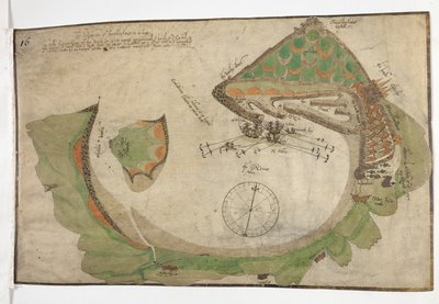 Piano della città e del porto di San Sebastian, disegnato da Richard Poulter, giugno 1585 da Unknown artist
