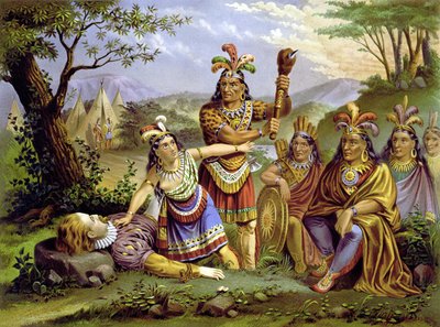 Pocahontas salvò il Capitano John Smith da Unknown artist
