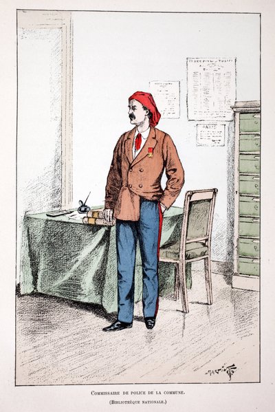 Commissario di polizia della Comune (acquaforte a colori) da Unknown artist