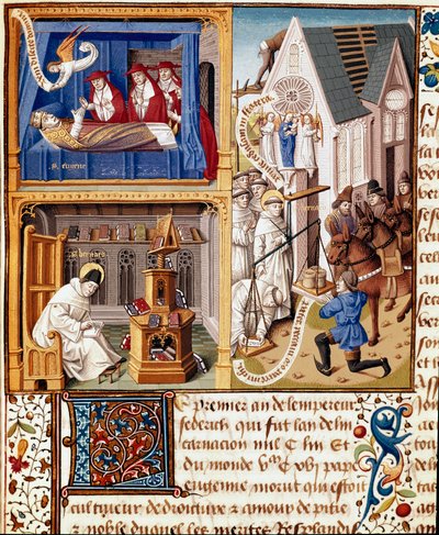 Papa Eugenio III morì nel 1153. San Bernardo di Chiaravalle. Armi di Jacques d