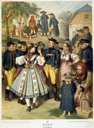 Ballo popolare in Boemia intorno al 1870 da Unknown artist