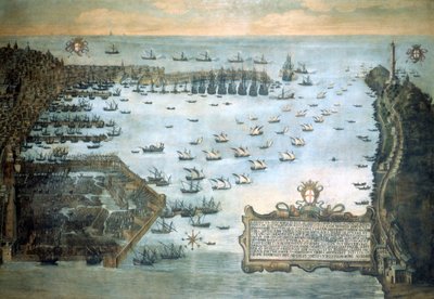 Porto di Genova nel 1597 da Unknown artist