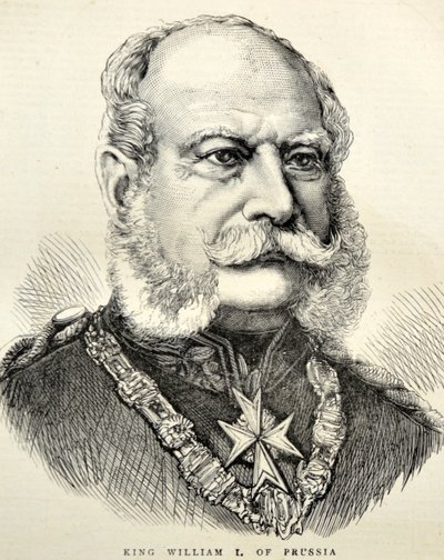 Ritratto di Guglielmo I di Germania/Prussia 1870 (incisione) da Unknown artist