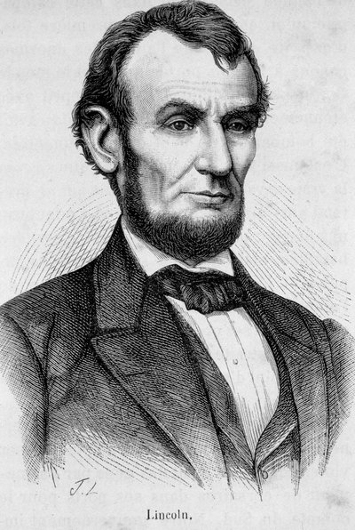 Ritratto di Abraham Lincoln (1809 - 1865) 16º Presidente degli Stati Uniti (1861 - 1865) da Unknown artist