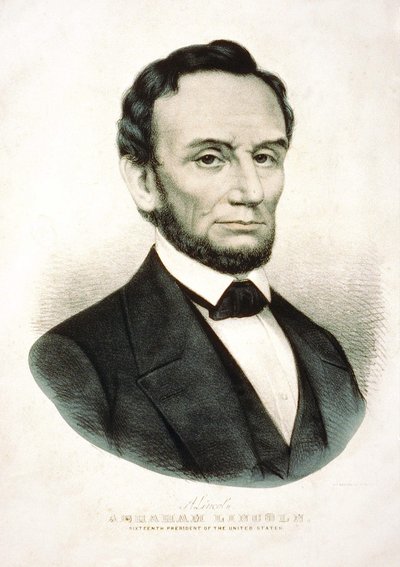 Ritratto di Abraham Lincoln, statista americano (1809-1865) da Unknown artist