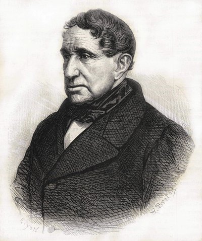 Ritratto di Achille Léonce Victor Charles de Broglie (1785 - 1870), Duca di Broglie. Incisione del XIX secolo da Unknown artist