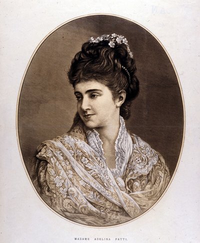 Ritratto di Adelina Patti, cantante italiana (1843 - 1919) da Unknown artist