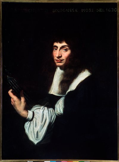 Ritratto di Agostino Trombetti (XVII secolo) chitarrista e cantante italiano da Unknown artist