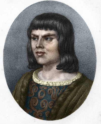 Ritratto di Alain Chartier, diplomatico e scrittore francese (incisione del XIX secolo) da Unknown artist