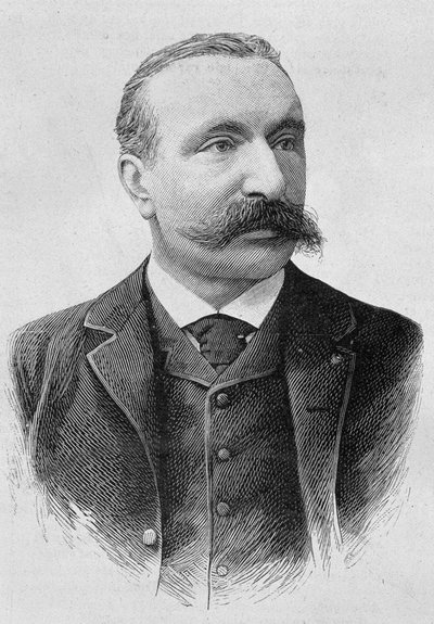 Ritratto di Albert Sorel (1842 - 1906). Incisione della fine del XIX secolo in 