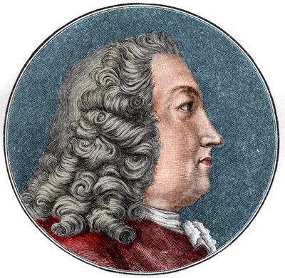 Ritratto di Albrecht von Haller medico, fisiologo e botanico svizzero (1708-1777). Incisione da Unknown artist