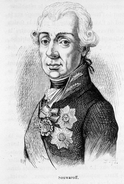Ritratto di Alexander Souwaroff (Souvaroff o Souvarov o Alexander Suvorov) (1729-1800), maresciallo russo (1729 - 1800) da Unknown artist