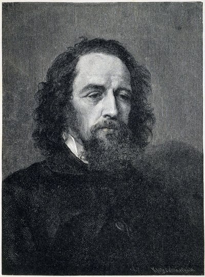 Ritratto di Alfred, Lord Tennyson (1809 - 1892), poeta e drammaturgo britannico del XIX secolo da Unknown artist