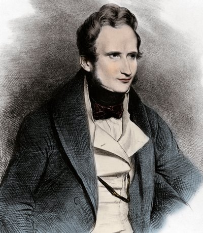 Ritratto di Alfred de Vigny - Ritratto del poeta Alfred de Vigny (1797-1863) da Unknown artist