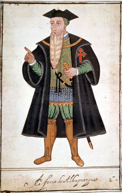Ritratto di Alfonso de Albuquerque (1453-1515). Manoscritto di Pedro Varretto de Resenda. XVI secolo. da Unknown artist