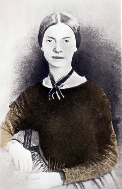Ritratto della poetessa americana Emily Dickinson da una fotografia circa 1846-1847 da Unknown artist