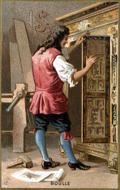 Ritratto di André Charles Boulle (1642 - 1732) ebanista francese. Cromolitografia del XIX secolo da Unknown artist