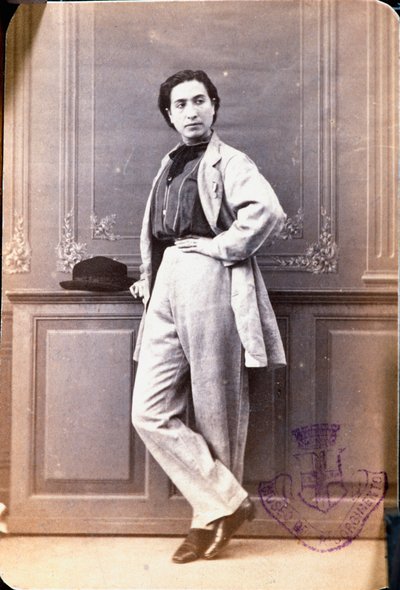 Ritratto di Anita Garibaldi (1821-1849), moglie di Giuseppe Garibaldi, in abiti maschili, con i capelli tagliati a Roma per passare inosservata da Unknown artist