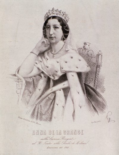 Ritratto di Anna de la Grange in Lucrezia Borgia (incisione) da Unknown artist