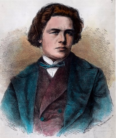 Ritratto di Anton Rubinstein (incisione del XIX secolo) da Unknown artist
