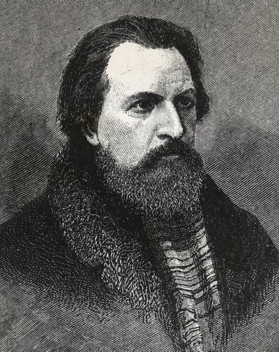 Ritratto di Apollo Grigoryev (1822-1865) poeta e critico russo da Unknown artist