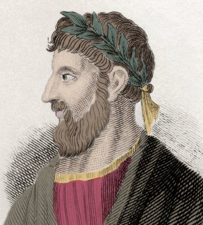Ritratto di Apollonio di Tiana (Apollonio) (16 d.C.-98/98 d.C.), filosofo greco. Incisione del XIX secolo da Unknown artist