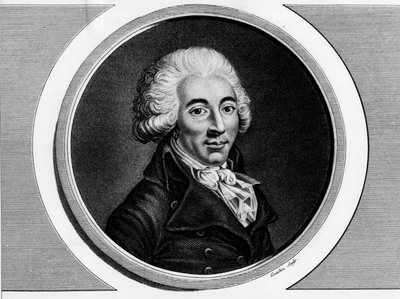 Ritratto di Armand Gensonné (1758 - 1793) deputato della convenzione. Incisione nella 