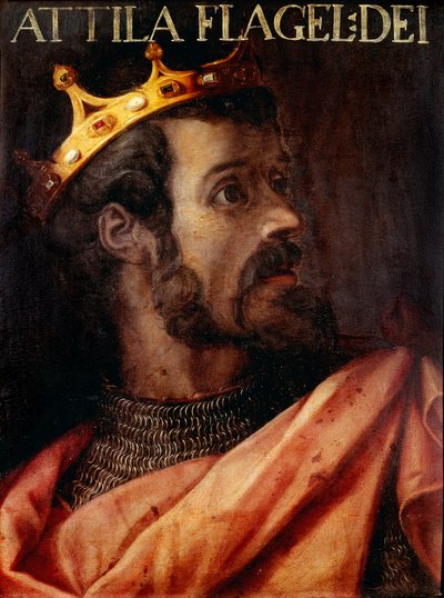 Ritratto di Attila (395-453) Re degli Unni da Unknown artist