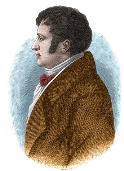 Ritratto di August Whilhelm von Schlegel (1767-1845), filosofo, critico, orientalista e traduttore tedesco e teorico del movimento romantico da Unknown artist
