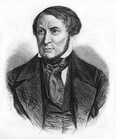 Ritratto di Auguste Barbier (1805-1882), scrittore francese. Incisione del 1870 da Unknown artist